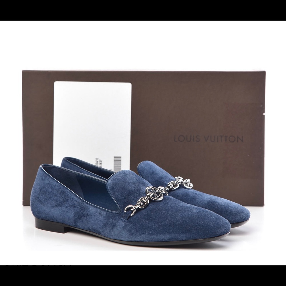 LOUIS VUITTON
Suede Schoolgirl Flat Slippers Blue